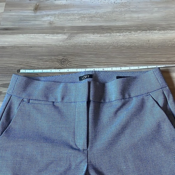 Loft Marisa pant Straight Textured blue Microdot  Size 8 Career Business casual - Picture 5 of 13